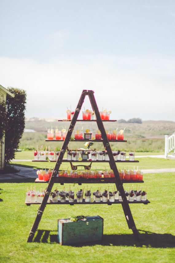 ladder-turned-drink stand country wedding ideas