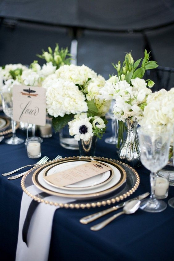 40 Pretty Navy Blue and White Wedding Ideas  Deer Pearl 