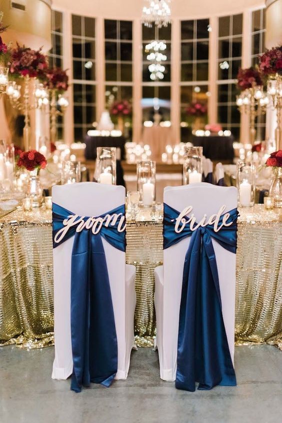 black white and blue wedding