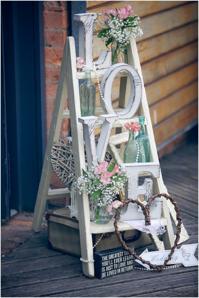 40 Chic Ways to Use Ladder on Rustic / Country Weddings 13 pastel-pretty Paintworks real wedding with gorgeous gold shoes and styling by The Little Wedding Helper