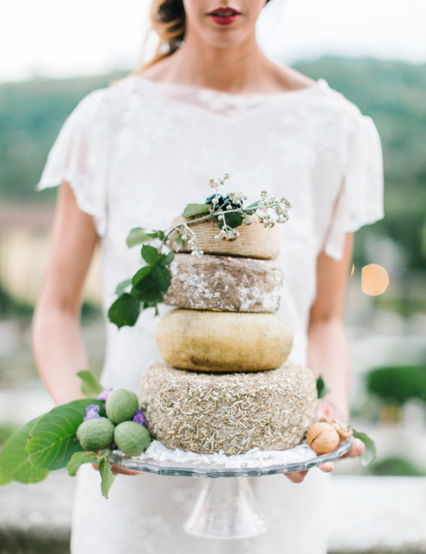 rustic gold cheese wedding cake