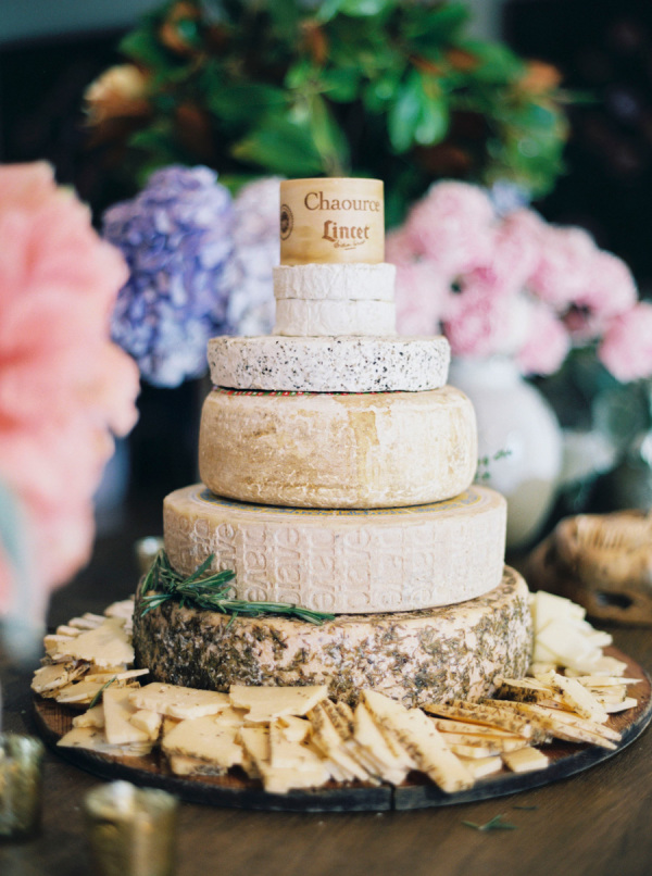 rustic nude color cheese wedding cake