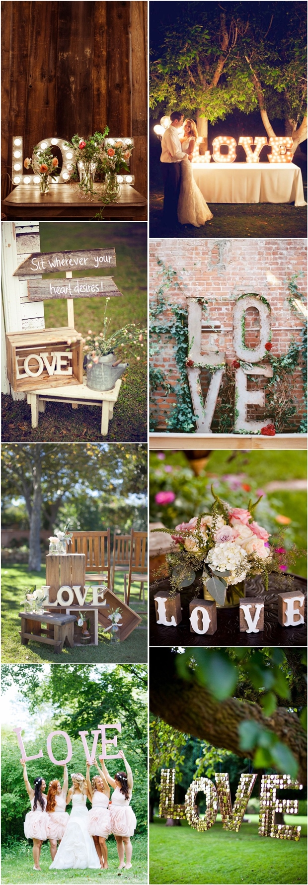 rustic vintage wedding decor ideas- love letter wedding theme ideas