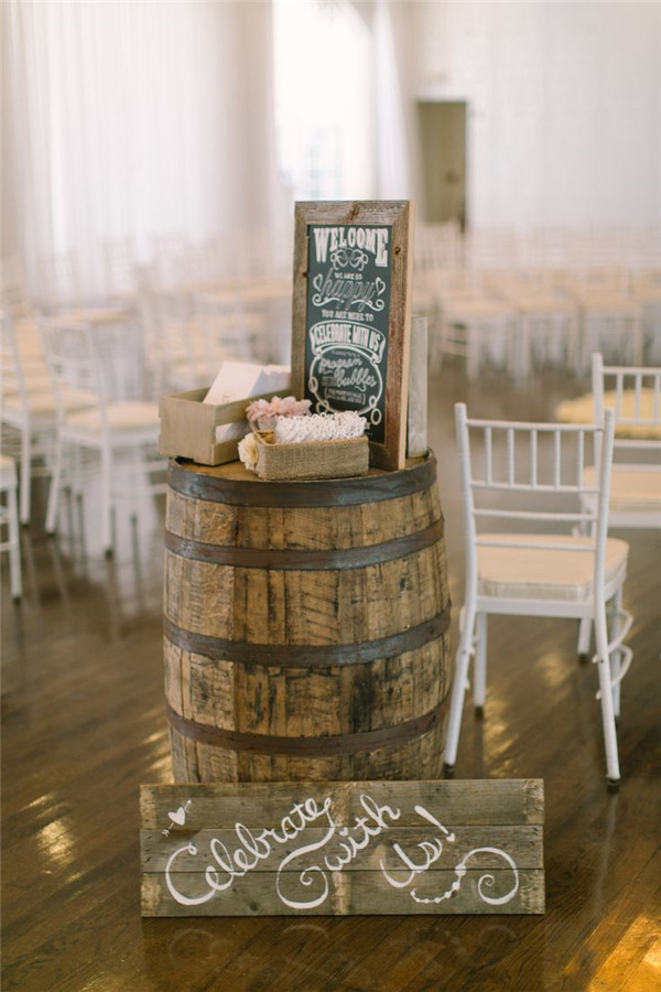 rustic welcome wagon signage