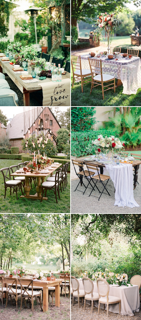 Backyard Wedding Table Setting Ideas