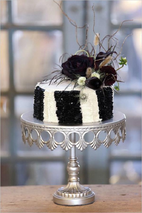 Black and white mini wedding cake