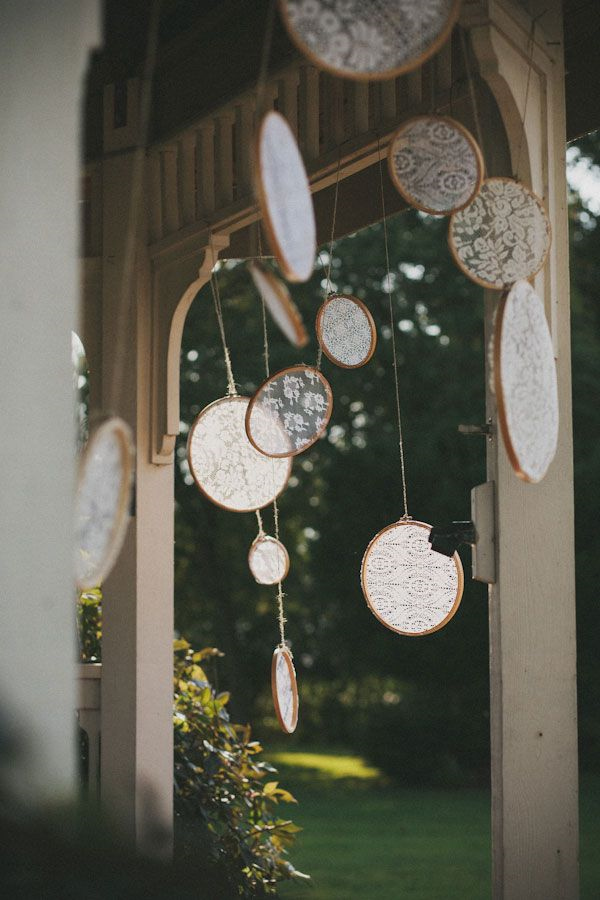 Bohemian embroidery hoops lace wedding decor