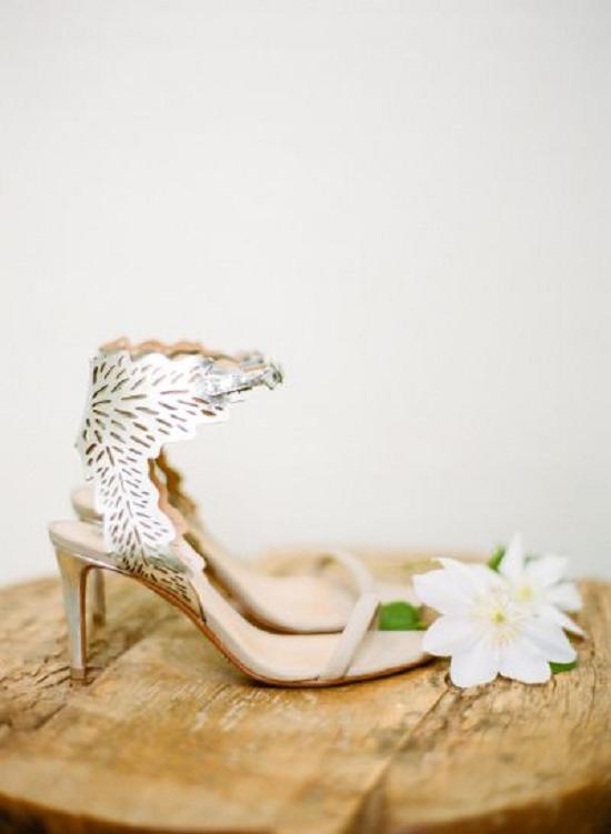Chic laser cut wedding shoes