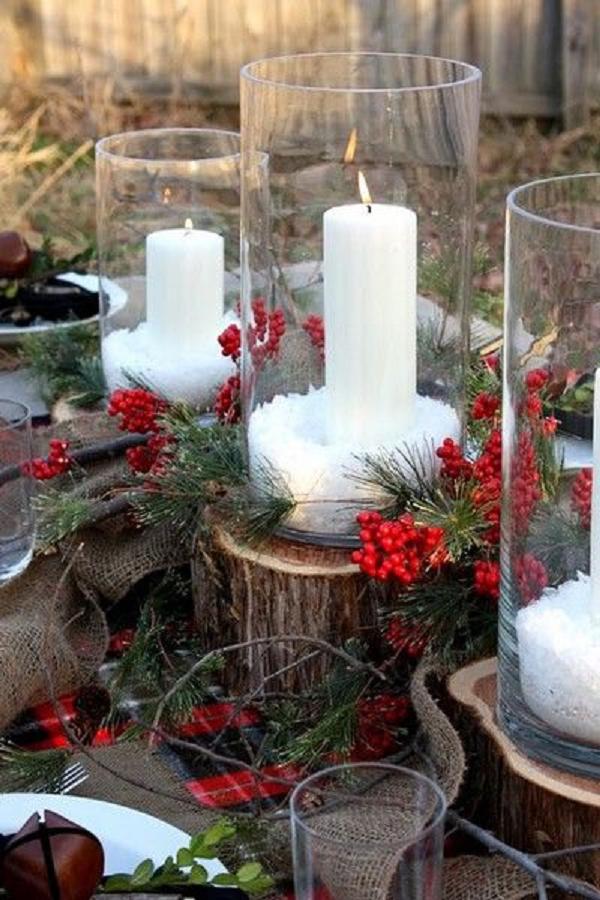 Country Christmas wedding centerpiece