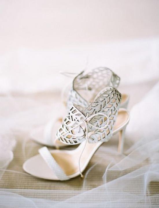 Cut-Out Strappy Wedding Heels