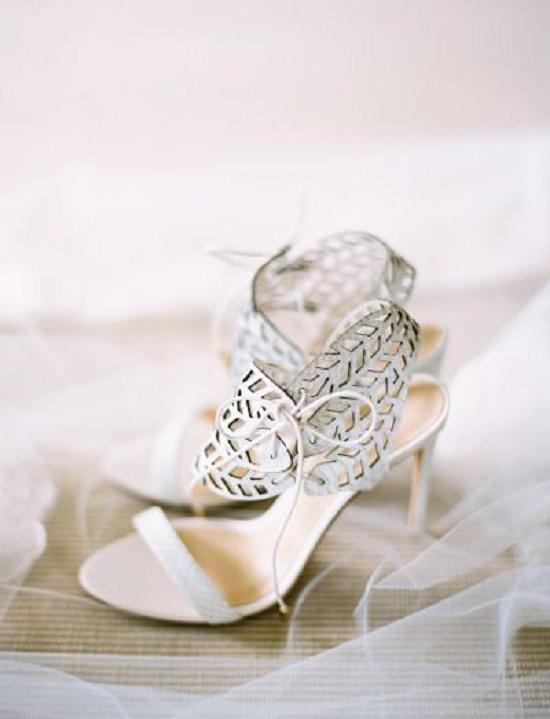 18 Charming + Elegant Laser Cut Wedding Shoes 6 Cut-Out Strappy Wedding Heels