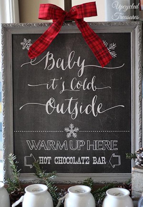 30 Red and Green Scandinavian Winter Wedding Ideas 25 Hot Chocolate Bar Chalkboard Printable