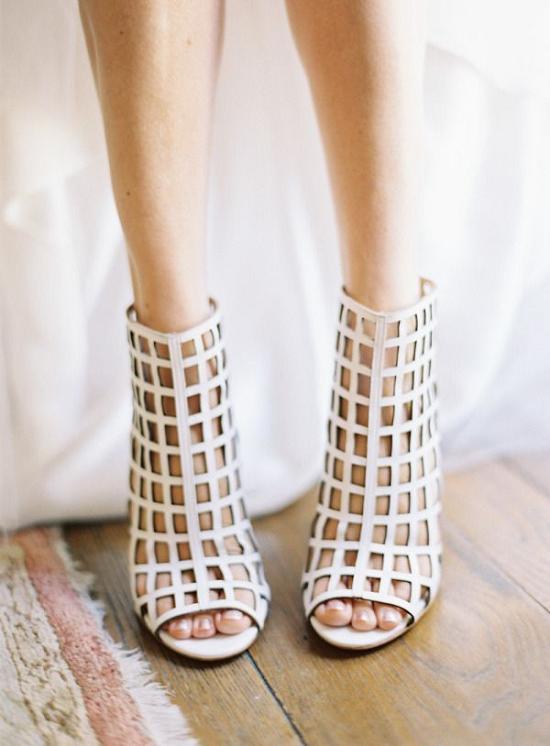 18 Charming + Elegant Laser Cut Wedding Shoes 16 Laser Cut Lovely Wedding boots
