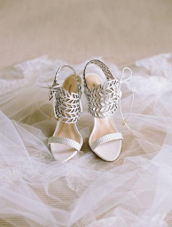 Laser-cut wedding sandals