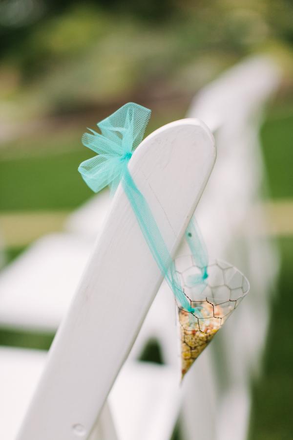 Limpet Shell Blue Wedding Chair Decor