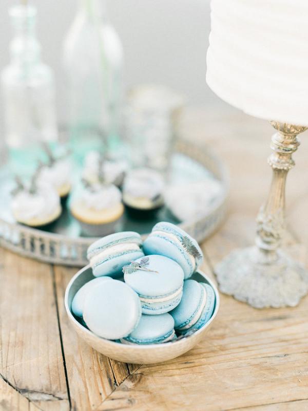 Limpet Shell Blue Wedding Macarons Wedding Favors