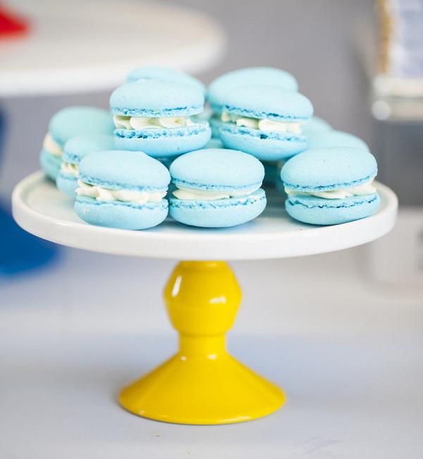 Limpet Shell Blue Wedding Macarons