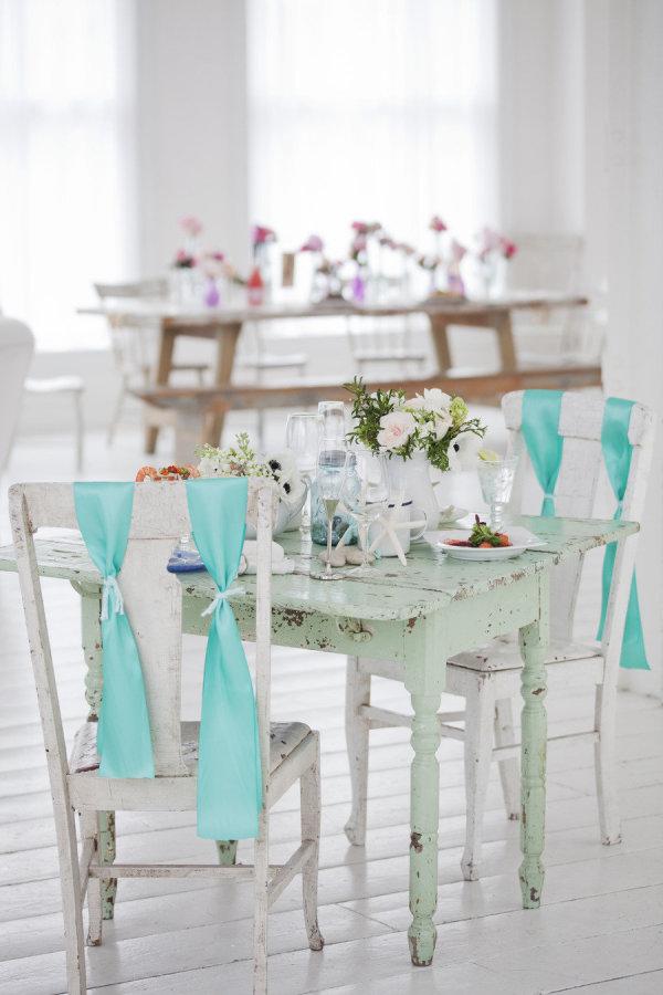 Limpet Shell Blue Wedding Reception Decor