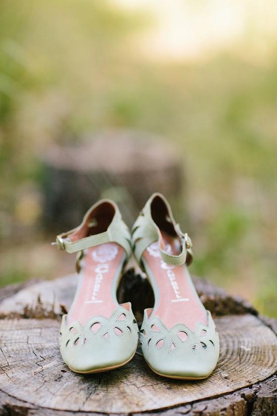 18 Charming + Elegant Laser Cut Wedding Shoes 15 Mint mary janes wedding flats