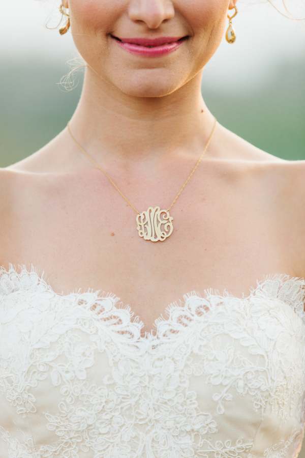 Monograms Initials Wedding Necklace