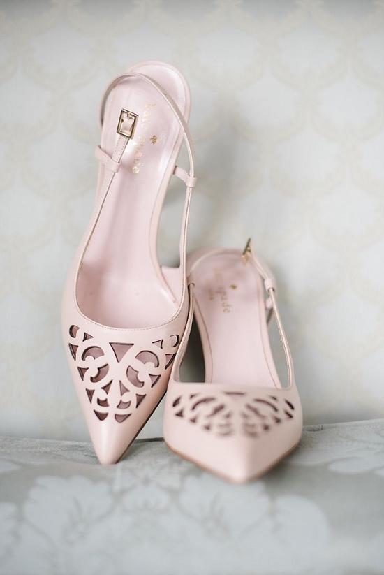 Pink Kate Spade wedding heels