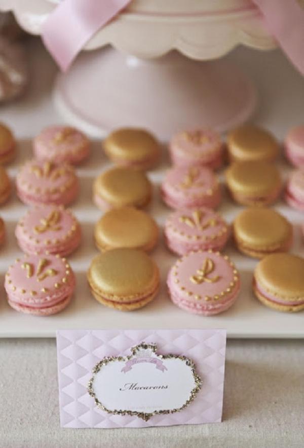 Pink and Gold Princess macarons Recipe