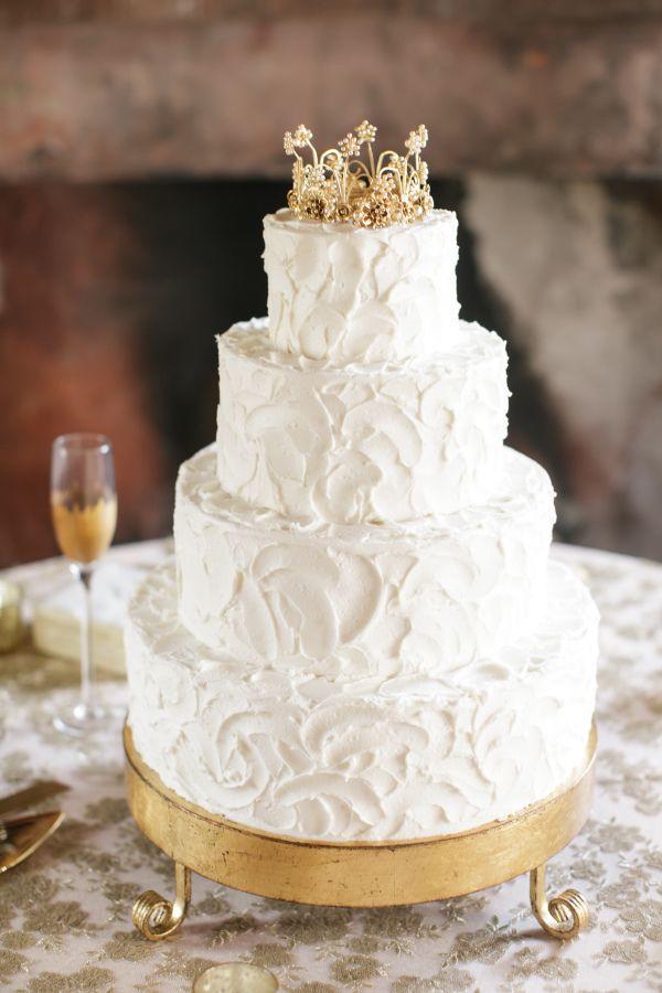 Princess all white wedding cake