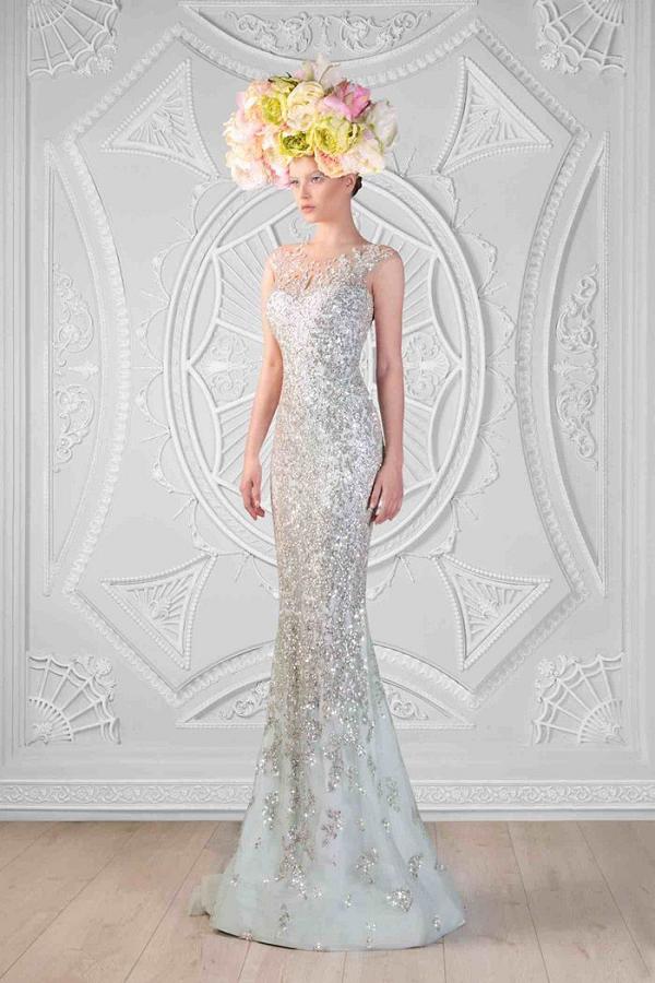 Rami Kadi Silver Sequin Wedding Dress