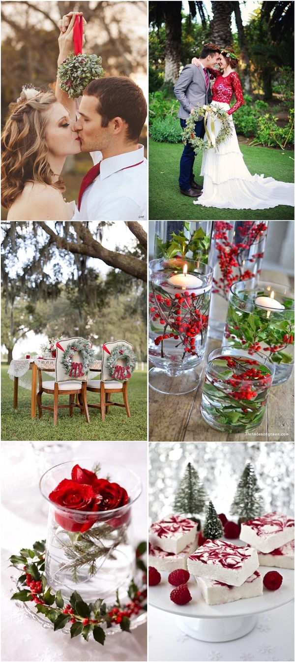 Red and Green Scandinavian Winter Wedding Ideas