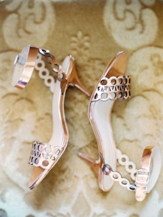 18 Charming + Elegant Laser Cut Wedding Shoes 2 Rose gold hued wedding shoes