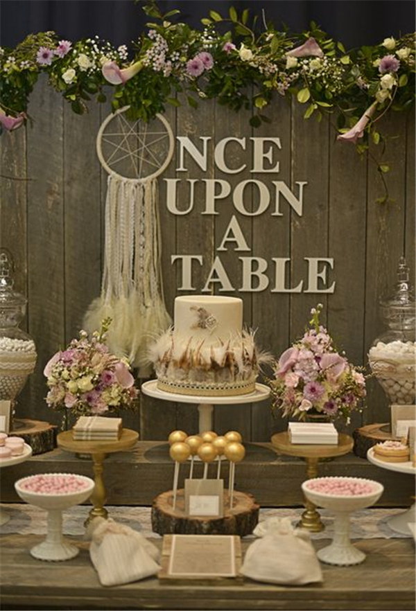 Rustic, Bohemian Chic Dessert Table Decor Ideas