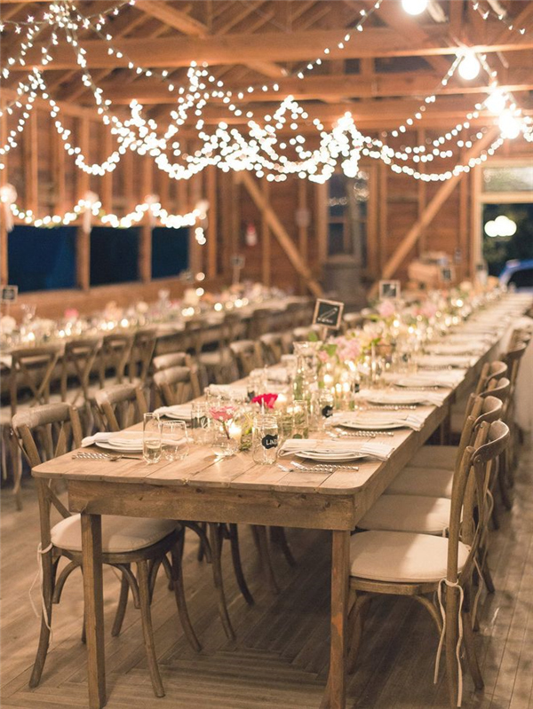 Rustic Elegance Farm Wedding Tablescape
