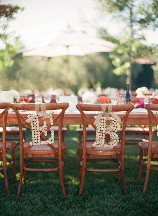 35 Pretty Monograms & Initials Wedding Ideas for Your Big Day 5 Rustic Wine Sticks Wedding Chair Decor Ideas