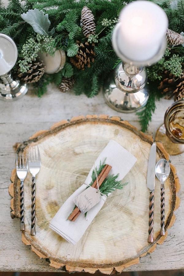 Rustic Winter Wedding Place Setting