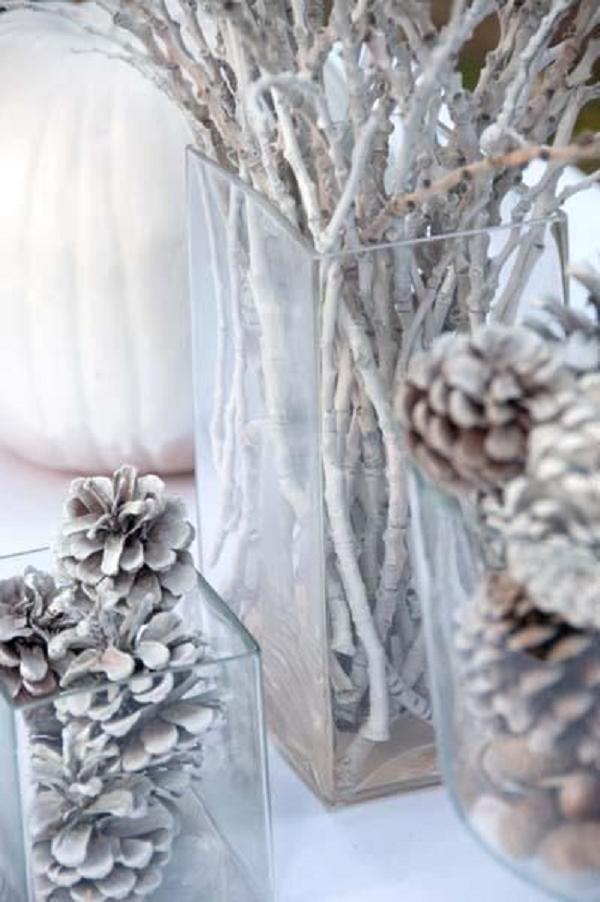 Silver Decoration Ideas with Pinecones