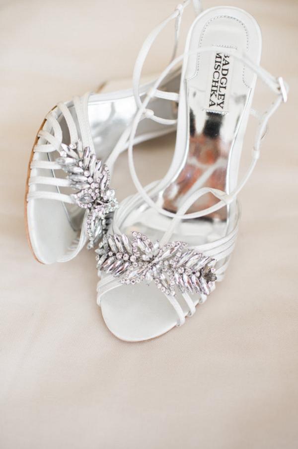 Silver Strappy Wedding Sandals Shoes