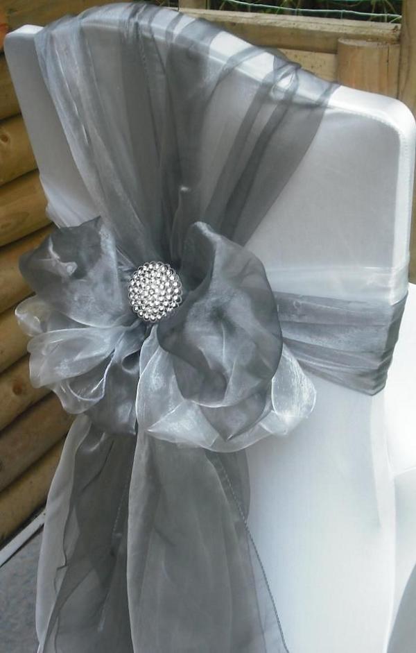 Silver Wedding Chair Decor Ideas