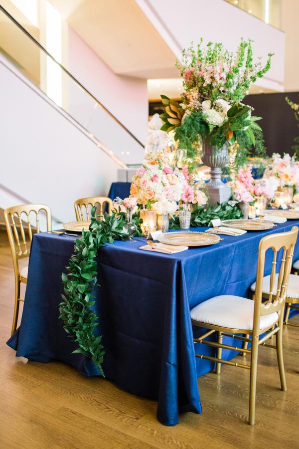Snorkel Blue Indoor Wedding Table Setting Decor