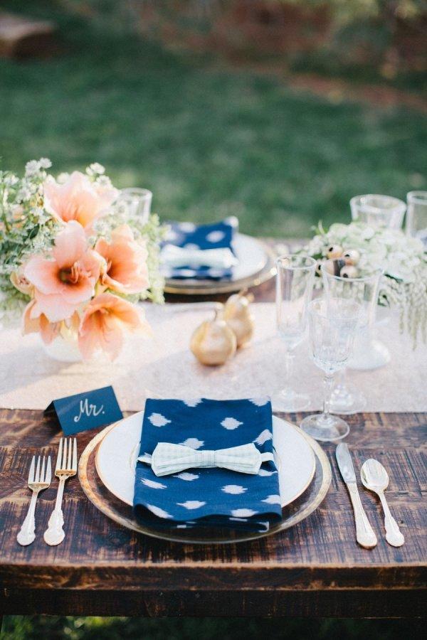 Snorkel Blue and Blush Wedding Table Decors