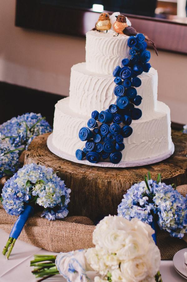 Snorkel Blue and White ButterCream Wedding Cake