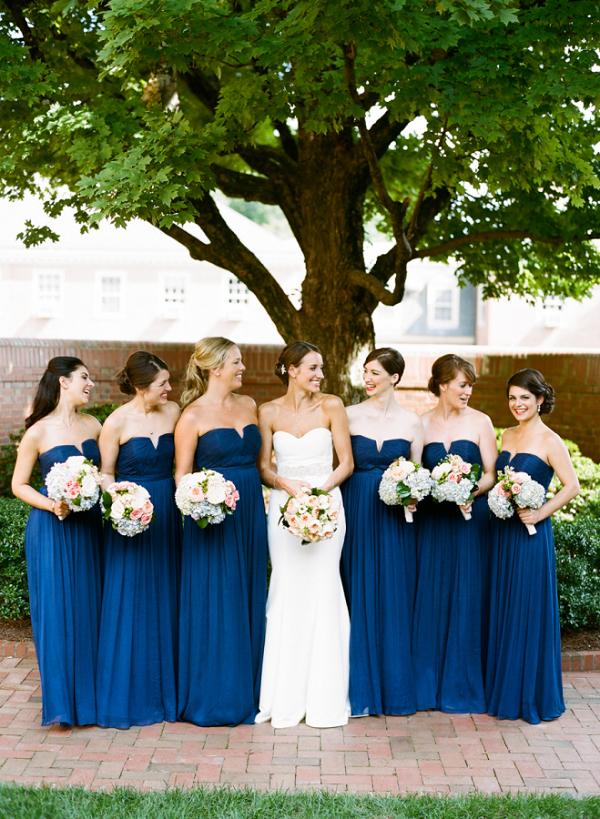 Strapless Snorkel Blue Bridesmaid Dresses