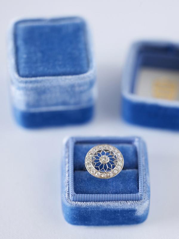 Vintage Engagement Ring and Blue Box