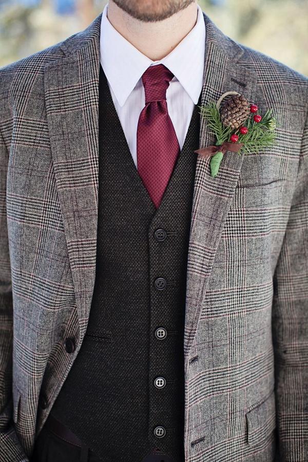 Winter Wedding Groom's Attire Ideas 16