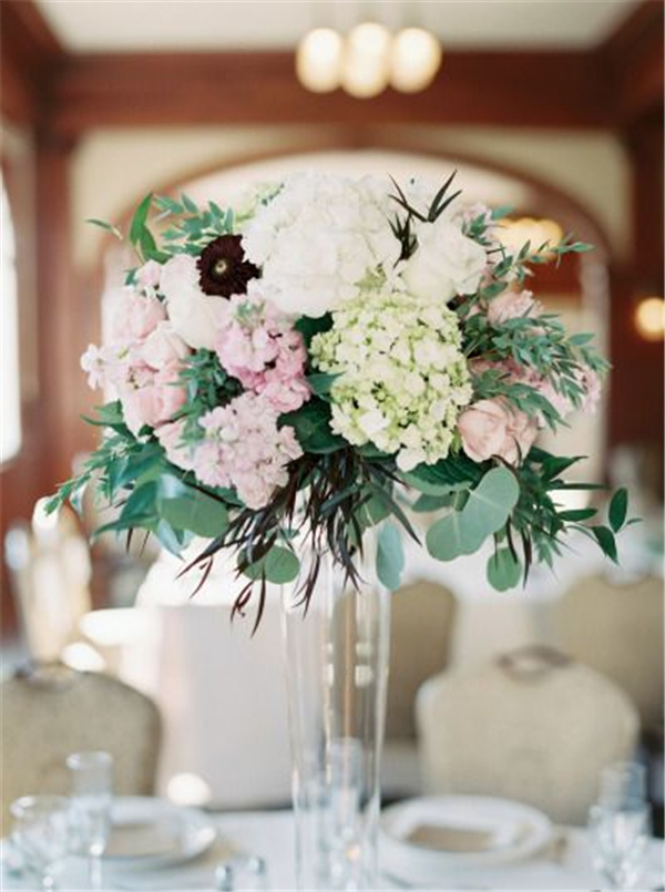 arranged tall wedding centerpiece