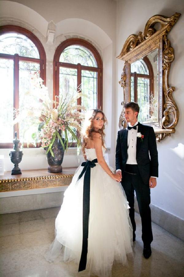 black belt wedding dress