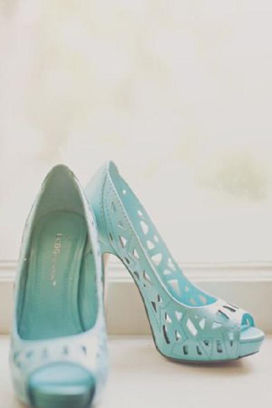 blue cut-out wedding shoes