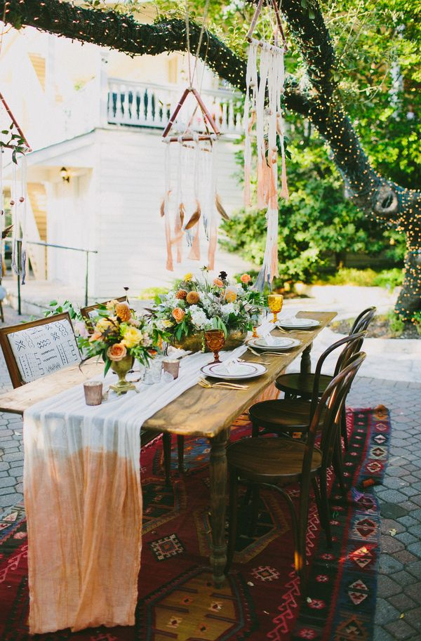 bohemian wedding decor with dreamcatchers