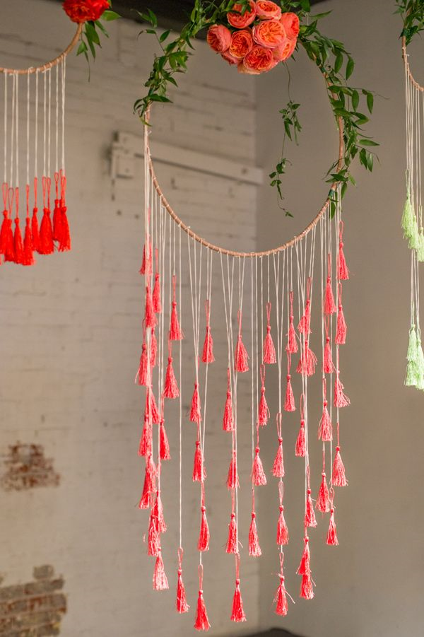 coral bohemian wedding decor ideas