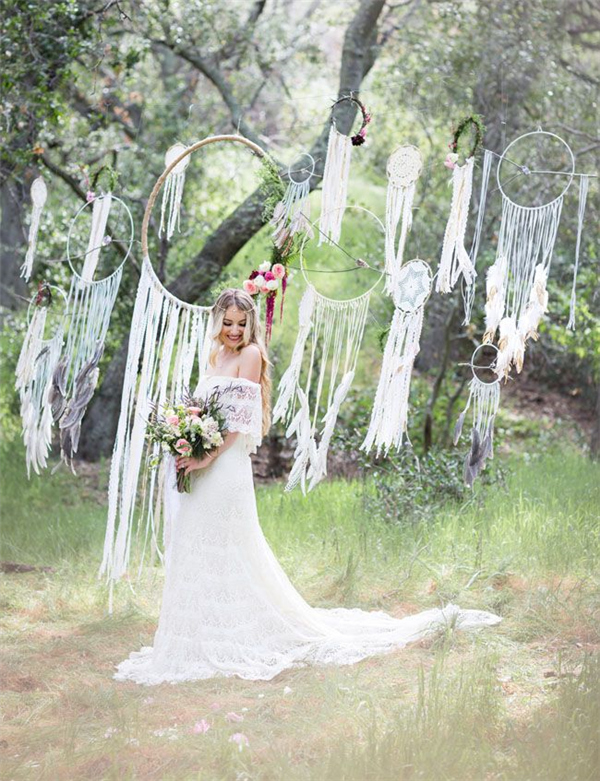 dreamcatcher wedding ceremony backdrop