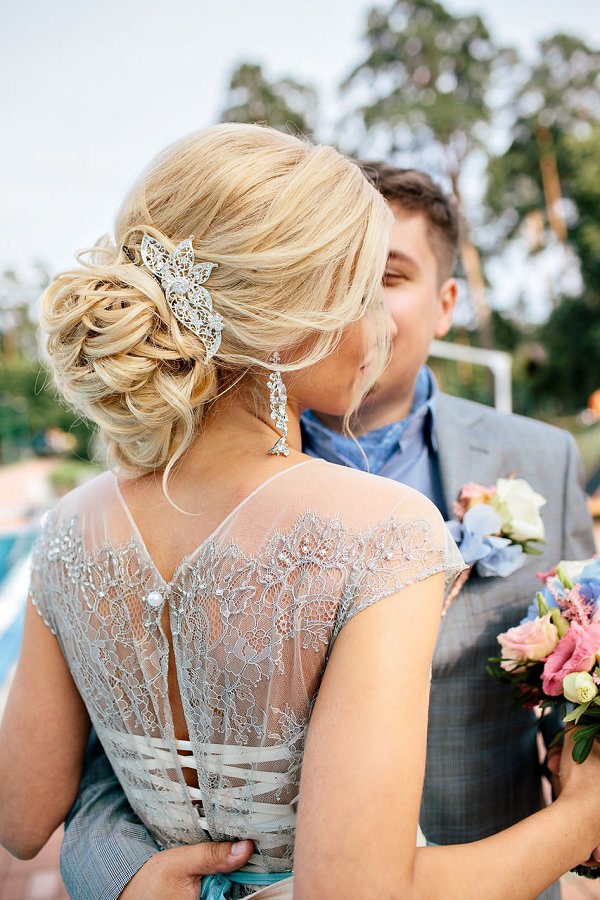 elegant wedding updo hairstyle for brides
